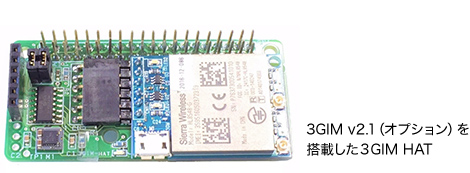 3GIM v2.1（オプション）を搭載した３GIM HAT